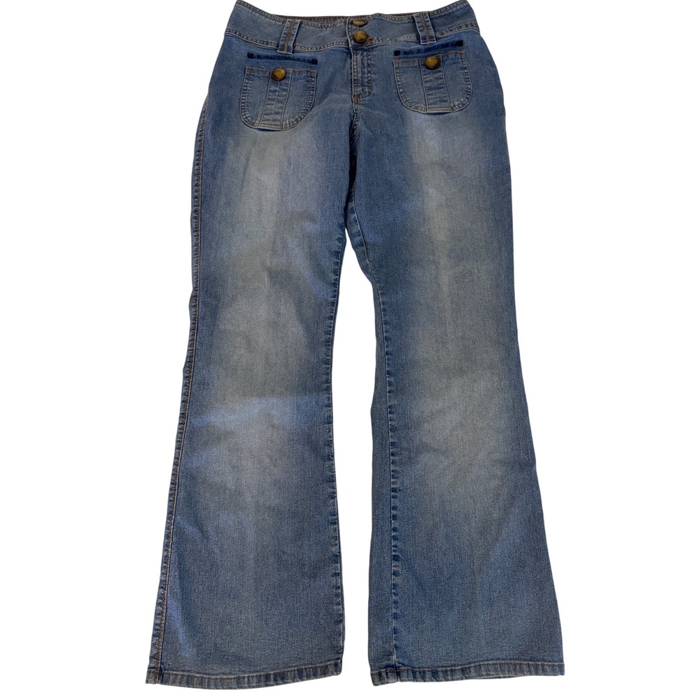Carolina Blues High Waisted Flare Leg Stretch Denim Jeans y2k style Size 16 m3